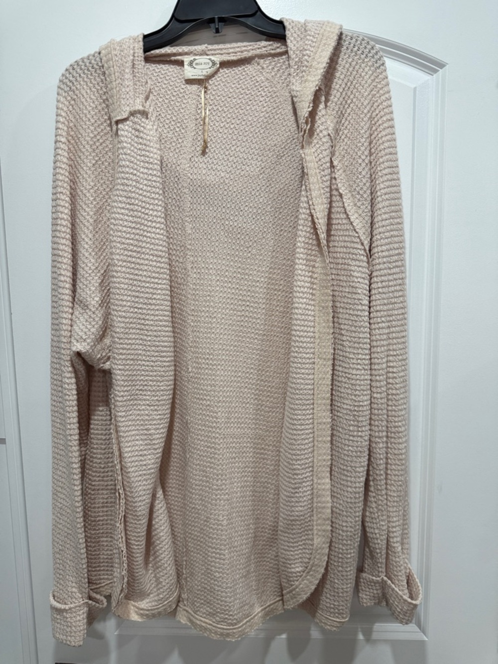 Light Beige Hoodie Cardigan Sweater - Cozy Knit Layer